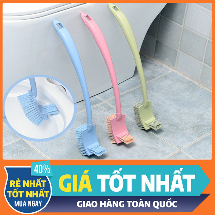 Bàn chải chà đa năng cọ toilet, cọ bồn cầu chùi rửa nhà tắm 2 đầu