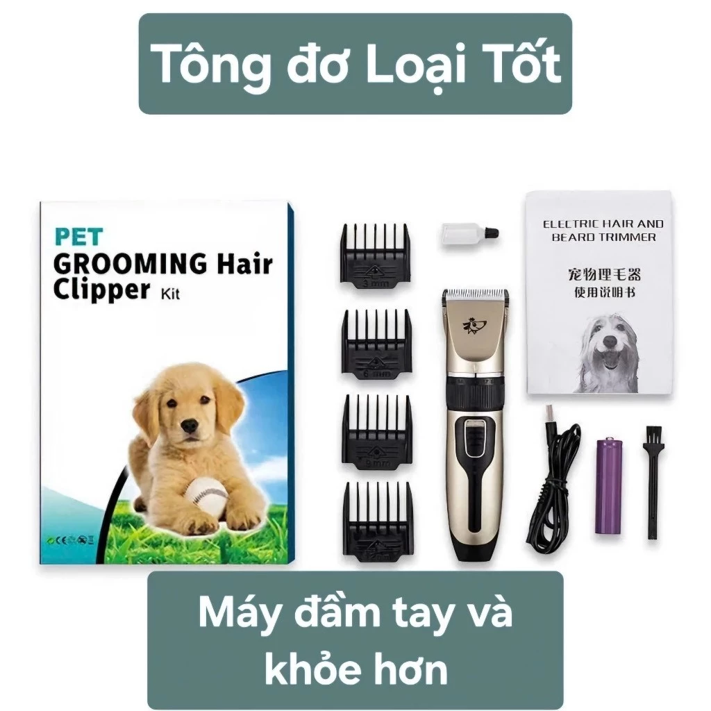 Tông Đơ Cắt Tóc Chuyên Nghiệp Siêu Khỏe – Cắt Tóc Người & Tỉa Lông Chó Mèo Êm Bén, Gia Đình & Salon