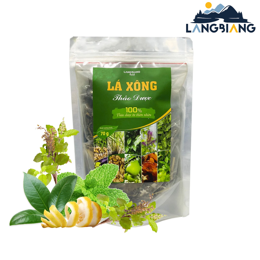 Lá xông thảo dược Langbiang Food, túi 70g