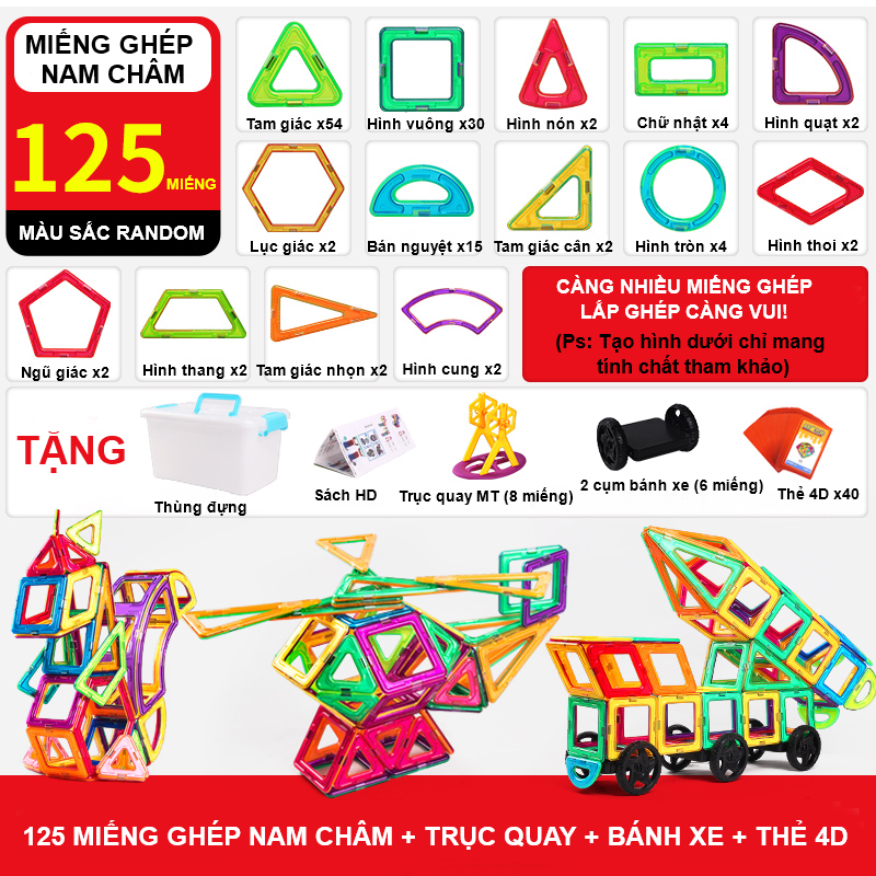 Bộ Miếng Ghép Nam Châm Nhiều Màu Sắc