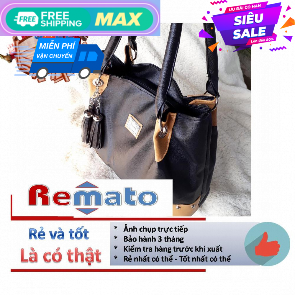 Túi xách Thời Trang Công Sở Quai Da RVT.TXTUA69 Đinh ( Vàng Phối Đen) (RVT)