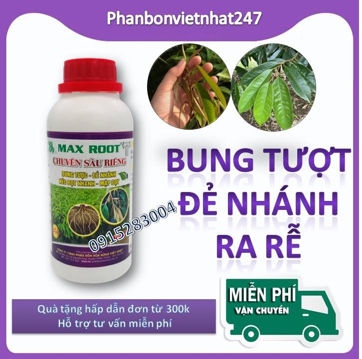 Phân bón Maxroot Chuyên Sầu Riêng 500ml - Bung đọt ra rễ - phục hồi - xanh lá