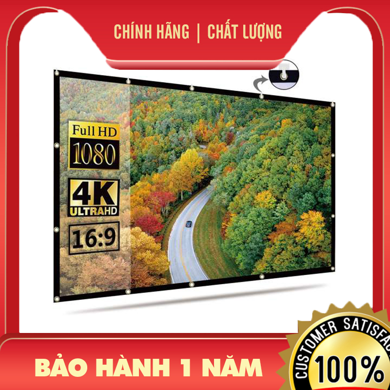 Màn chiếu PVC siêu nét chuyên dụng cho máy chiếu - loại dày 4 lớp, tương phản cao
