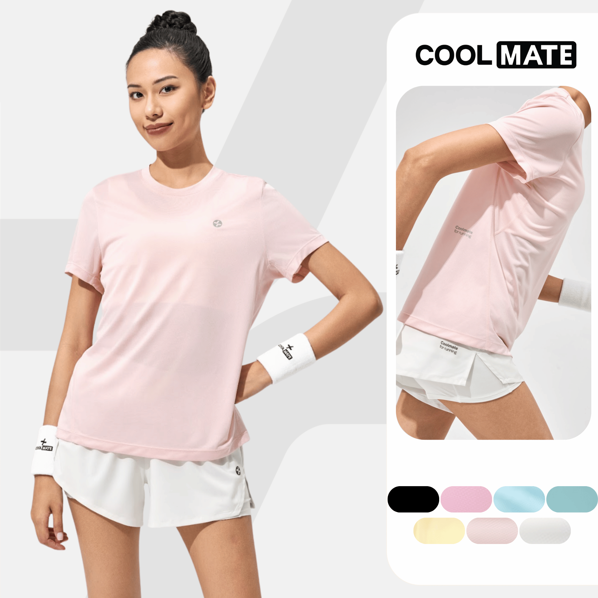 [TẶNG TẤT CỔ TRUNG]Áo thun nữ chạy bộ Core Tee siêu nhẹ, thấm hút, nhanh khô - Coolmate Women