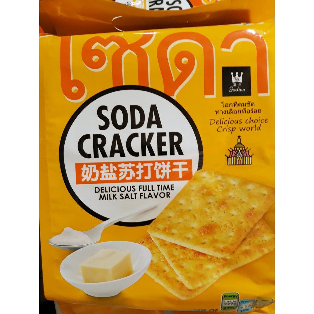 Bánh Quy Ăn Kiêng Soda Cracker Thái Lan Vị Sữa (Gói 400g)