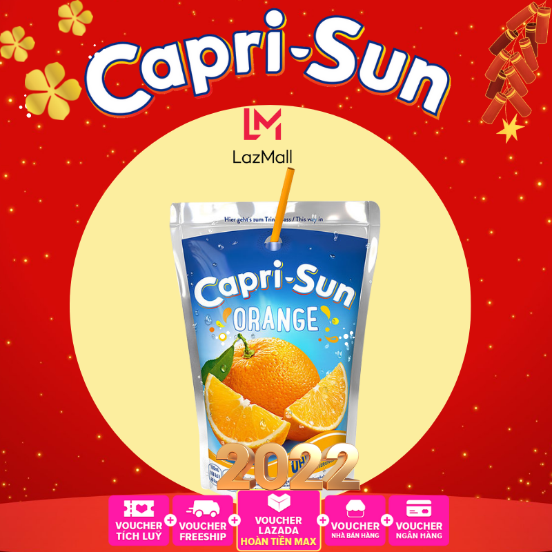 Nước trái cây Capri-Sun hương vị cam - túi thiếc 200ml - hàng nhập khẩu chính hãng