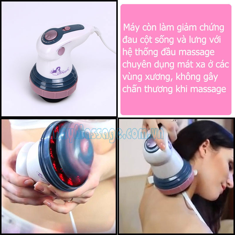 Máy massage toàn thân cầm tay 4 trong 1, Máy mát xa cầm tay giảm mỡ toàn thân, Máy mát xa cổ vai gáy Với 4 đầu massage độc đáo, Có nút điều chỉnh mức độ rung khác nhau