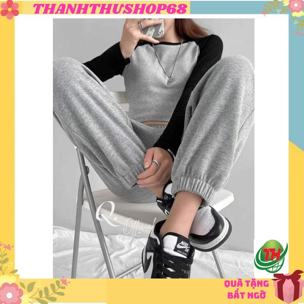 Quần jogger nữ ống rộng bom gấu len tăm thanhthushop68 48