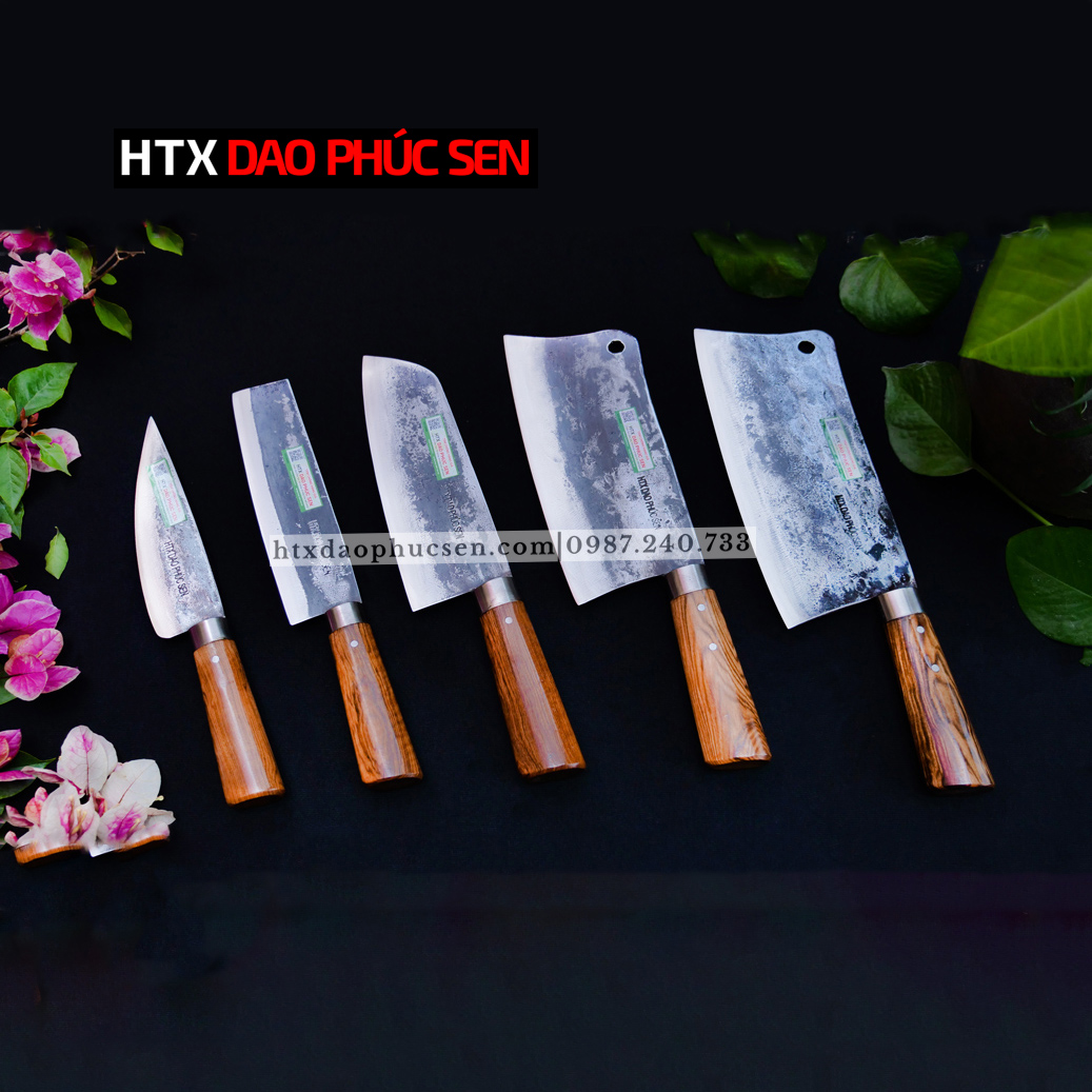 DAO PHÚC SEN BỘ DAO BẾP 01 (CÁN CẨM) combo - CB01A