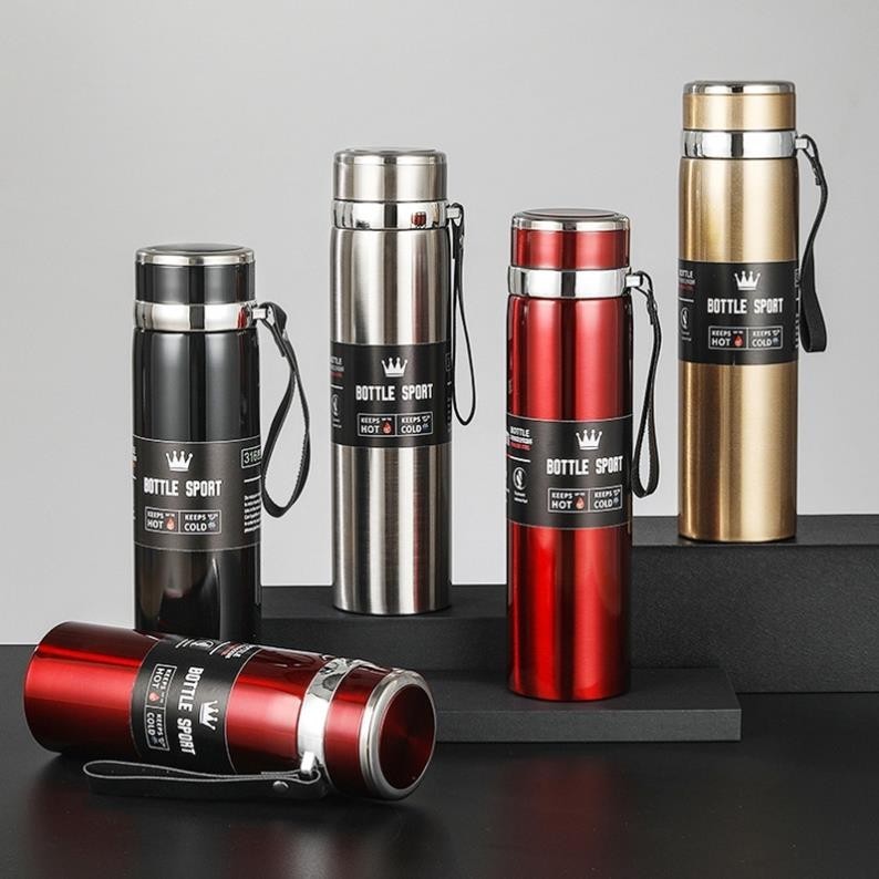 Bình Giữ Nhiệt 1000ml Inox 316 Cao Cấp Có Nắp Lọc Trà tiện lợi - Bình 1 lít giữ nhiệt 6 - 10 tiếng