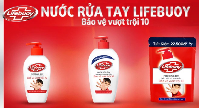 Nước rửa tay lifebuoy bảo vệ vượt trội 10