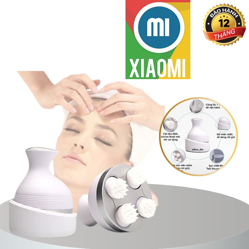 Xiaomi Xu Máy Massage Da Đầu Tóc Dùng Trong Spa Dưỡng Sinh Masa Đa Năng Thư Giãn Giảm Đau Mỏi Căng Thẳng - Máy Massage Đầu Mini 4 Chân Chống Nước Mát Xa Đầu Giảm Stress, Thư Giãn Gội Đầu Dưỡng Sinh
