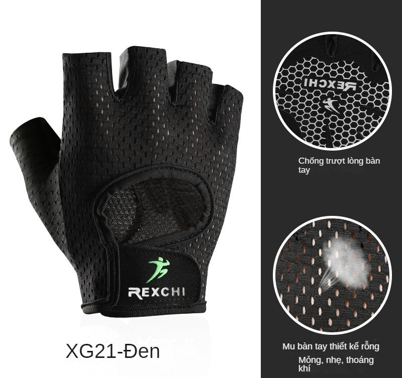 Bao Tay REXCHI Găng Tay Cụt Ngón Bảo Hộ Thể Thao Tập Gym Ngón Thoáng Khí Chống Trượt Dùng Tập Luyện Nam Nữ