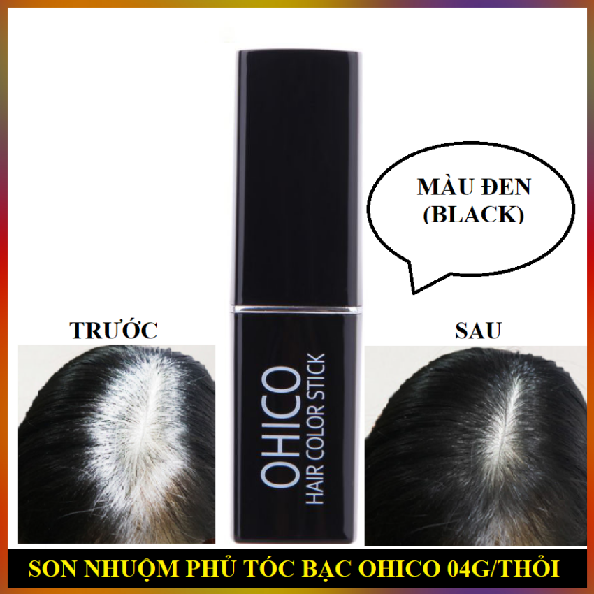 Thỏi son phủ bạc màu đen tạm thời 4g/thỏi ohico