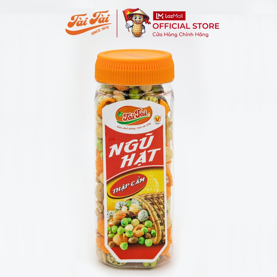 Đậu phộng thập cẩm ngũ hạt mix vị tài tài - snack ăn vặt đậu mix 5 loại hạt hũ 190gr - ăn vặt thập cẩm ngũ hạt