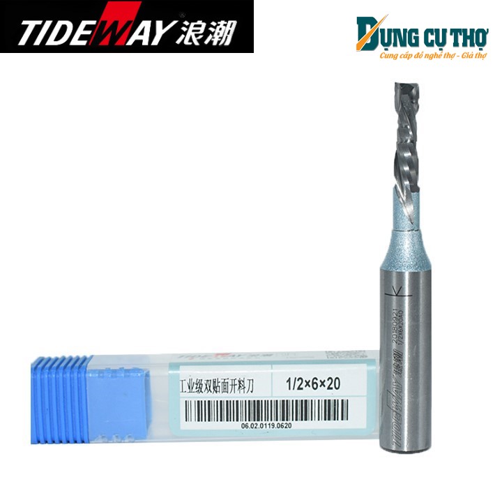 Mũi cắt ván công nghiệp cnc xoắn cốt 12.7mm tideway , cắt mdf , mica ...