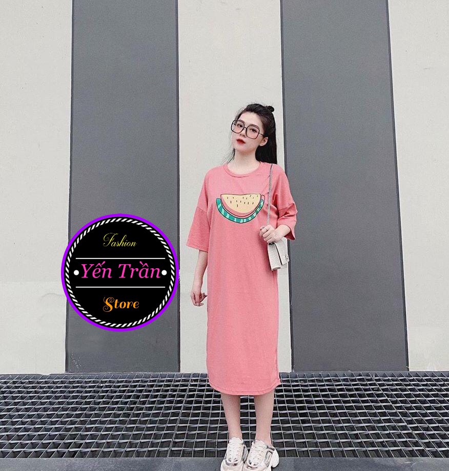 Đầm suông dáng rộng hoa quả