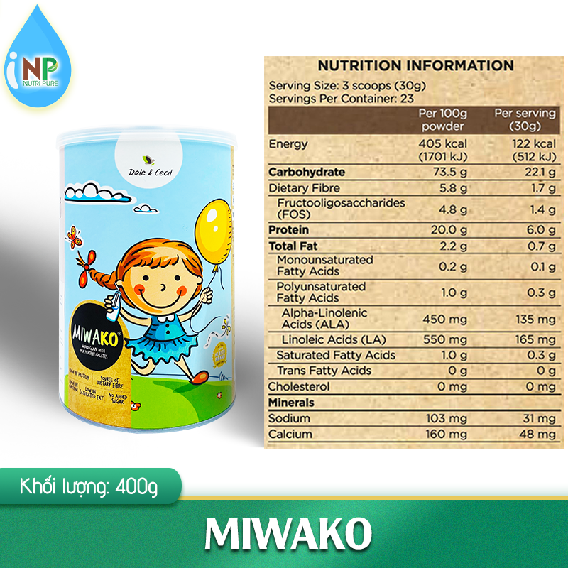 Sữa thực vật hữu cơ Miwako Hộp 400g