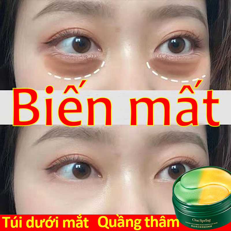 Mặt nạ mắt dưa chuột vàng dưỡng ẩm căng mịn, Kem mắt Collagen, giảm quầng thâm, chống nếp nhăn, chống lão hóa, loại bỏ sưng phù, xóa bọng mắt, nuôi dưỡng da mắt,80g (60 miếng dán/30 đôi)