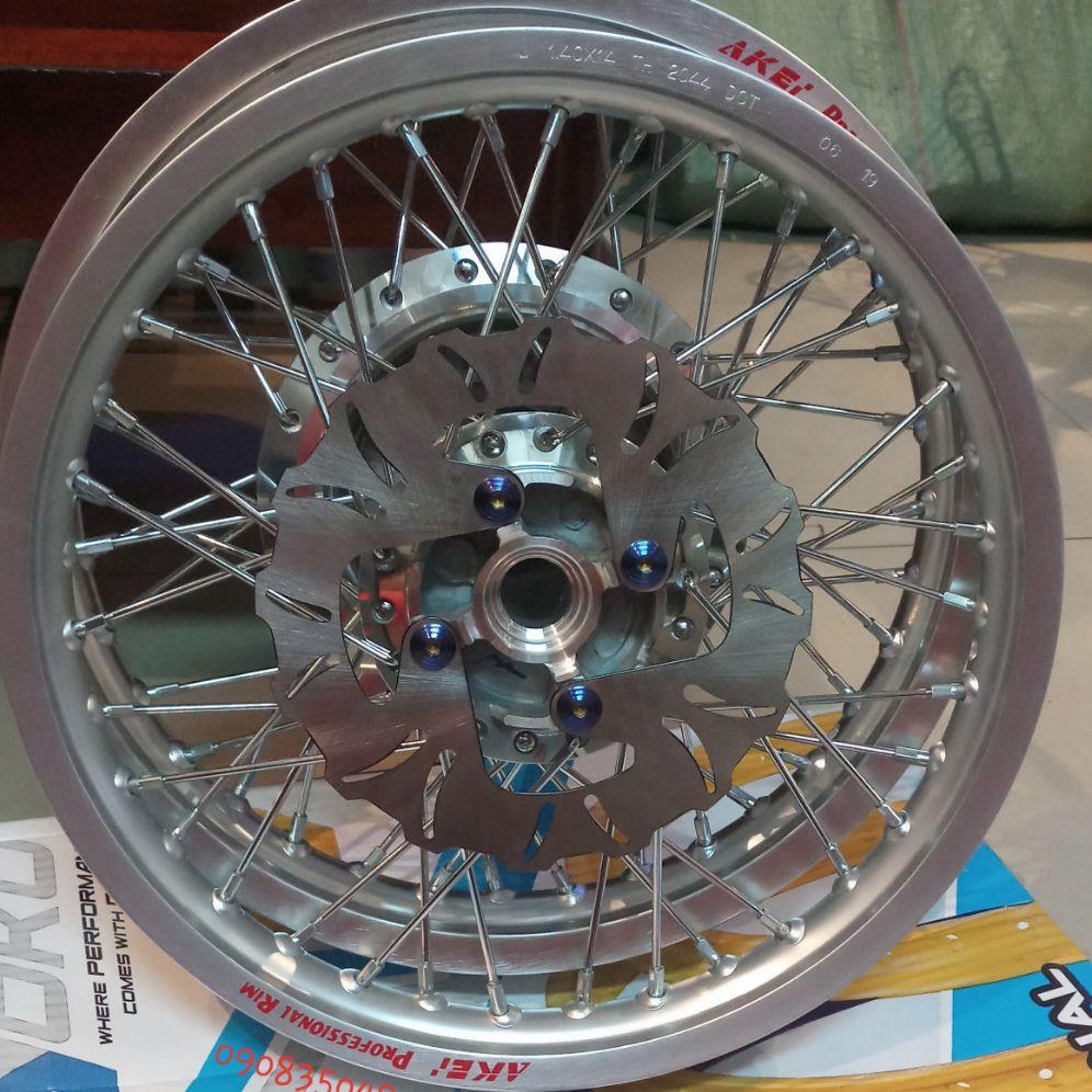 Bánh căm VARIO CLICK VISON ARI BLAED niềng nhôm AKEI 14 kèm đĩa và ốc màu gắn như zin đảm bảo k chế