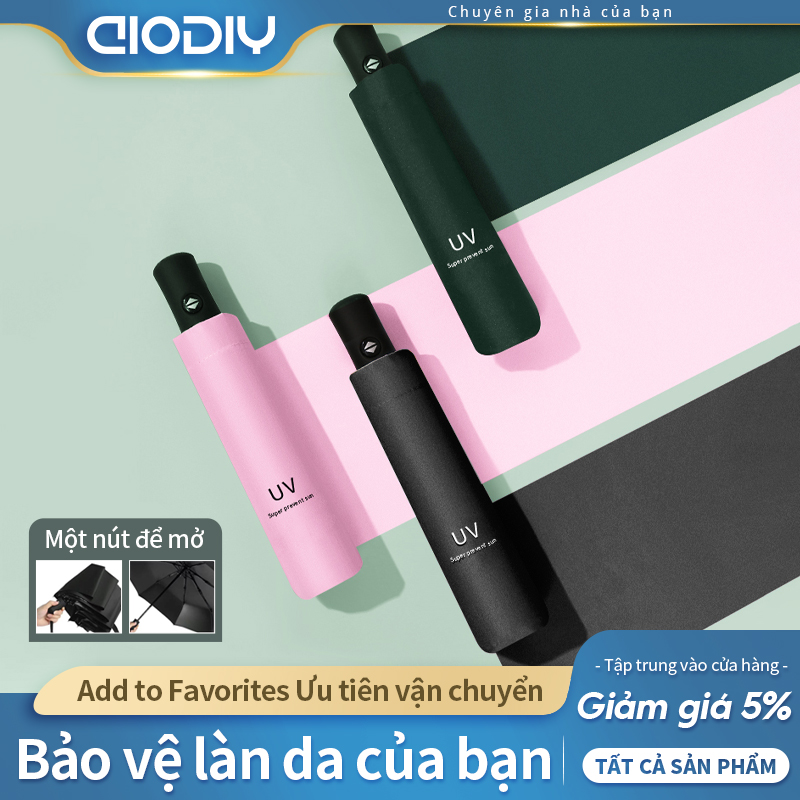 AIODIY Automatic Umbrella UV Protection Fashion Folding Portable Umbrella Multi color Optional Sun Umbrella