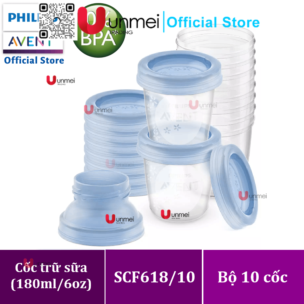 Cốc trữ sữa đồ ăn dặm bằng nhựa10ly không có BPA SCF618 10