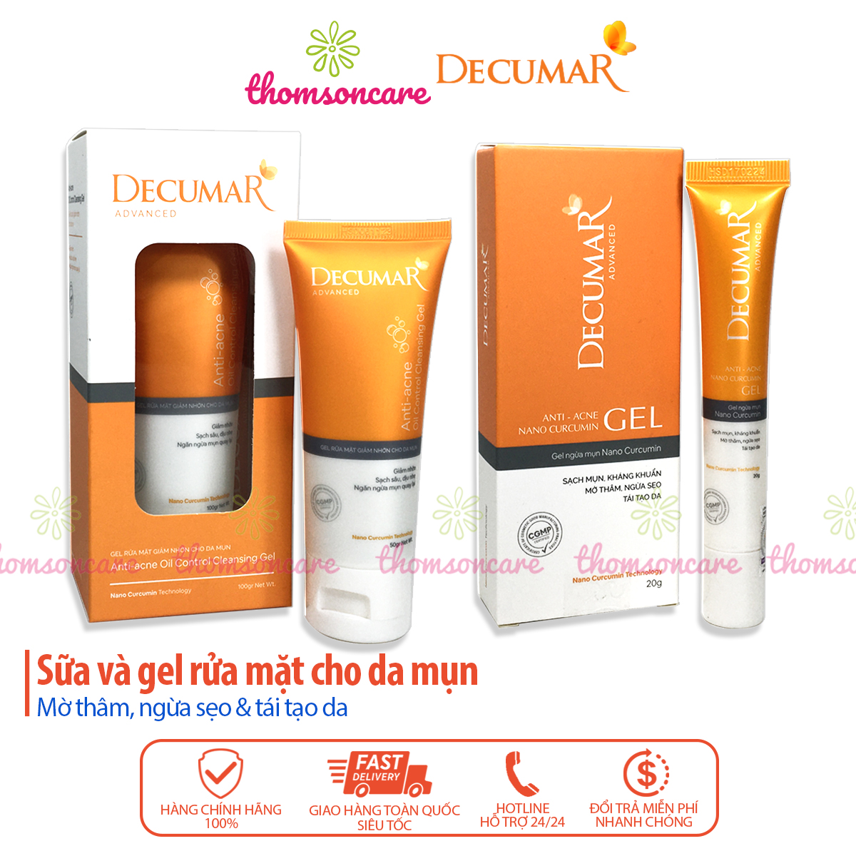 Decumar - ngăn ngừa mụn trứng cá từ tinh chất nghệ nano curcumin, kiểm soát nhờn, mụn đầu đen