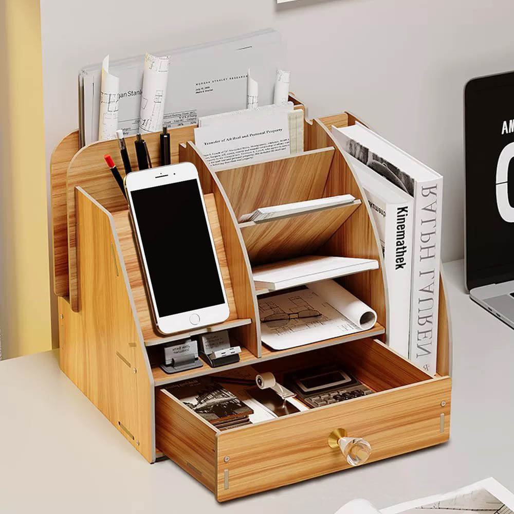 Kệ hồ sơ tủ sách để bàn kệ đựng tài liệu văn phòng KS03 chất liệu bền đẹp cho bàn làm việc gọn gàng sang trọng hơn