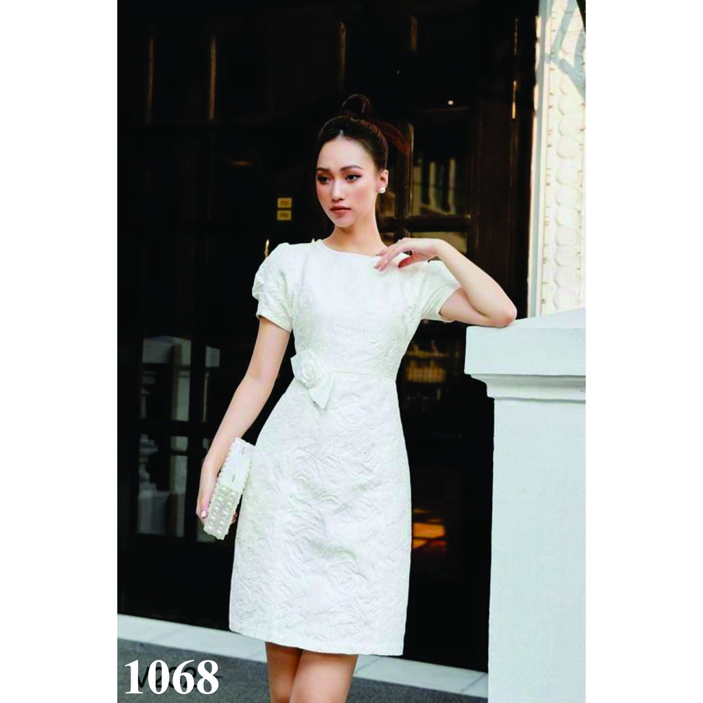 Rập giấy đầm tay phồng dáng A mã 1068