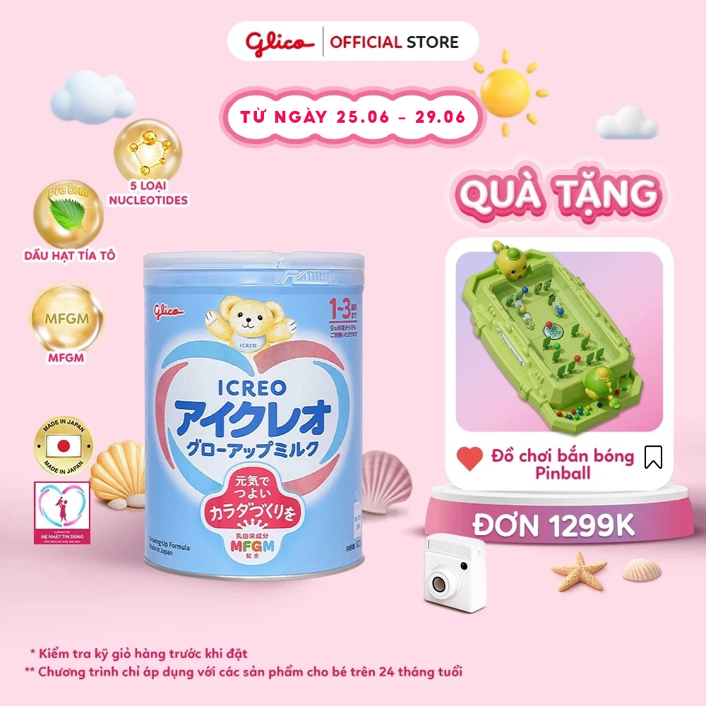 (FREEESHIP-QUÀ) Lon Sữa Bột Dinh Dưỡng Glico Icreo Grow-Up Milk (820g/lon)
