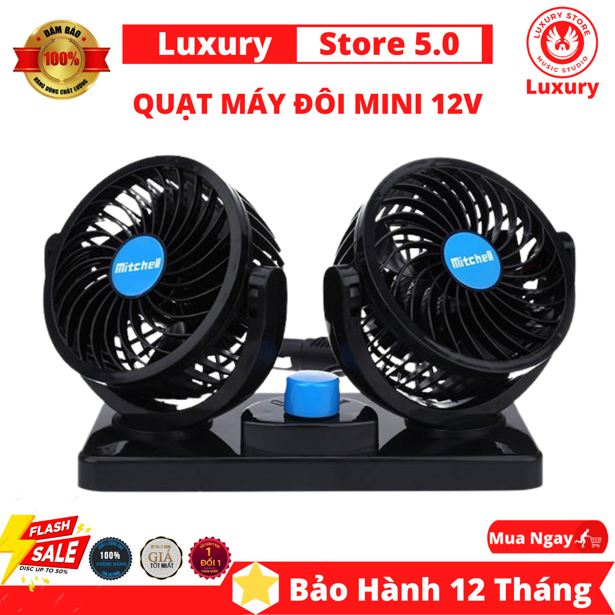 Quạt đôi mini oto 12v , quạt máy đôi mini 12v trên ôtô xe hơi - quạt ôtô - quạt làm mát không khí quạt mini quạt điều hòa quạt điện quạt thông gió, bảo hành 12th