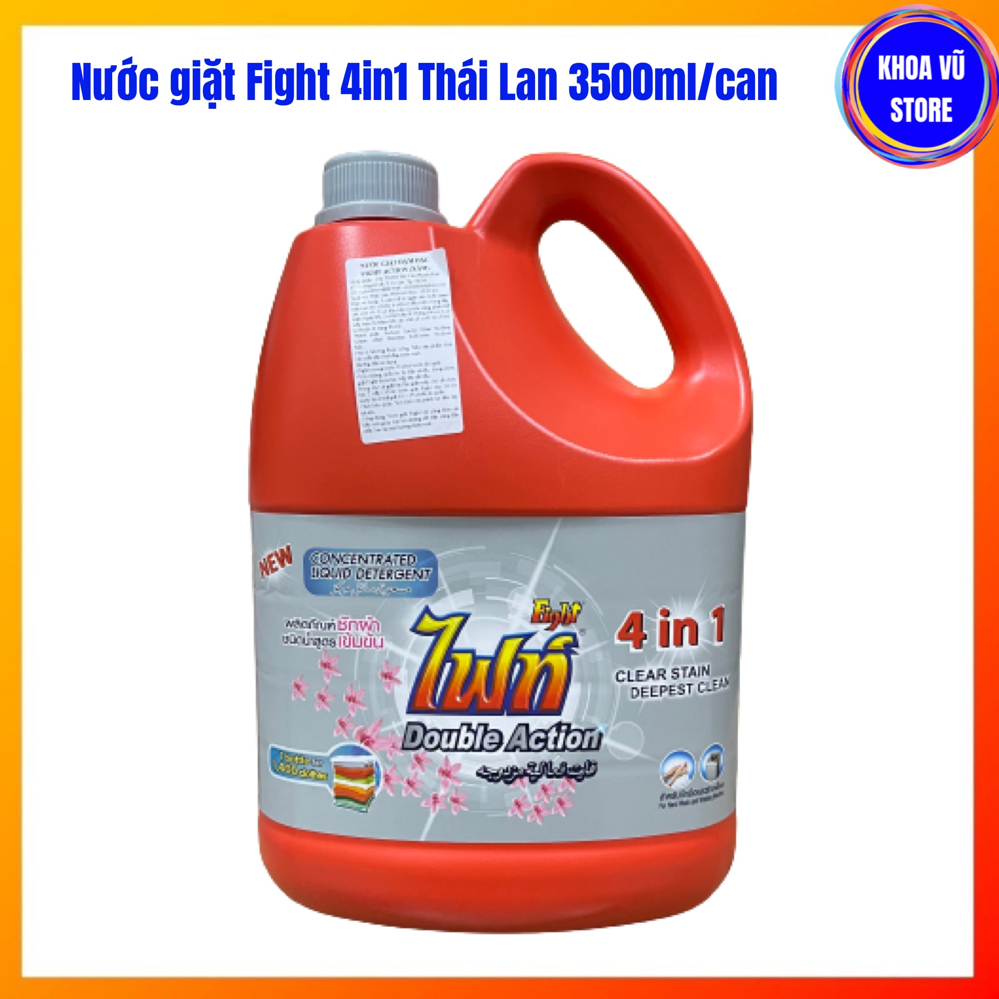 Nước giặt Fight 4in1 Thái Lan 3500ml Đánh Bay Mọi Vết Bẩn - KHOA VU STORE