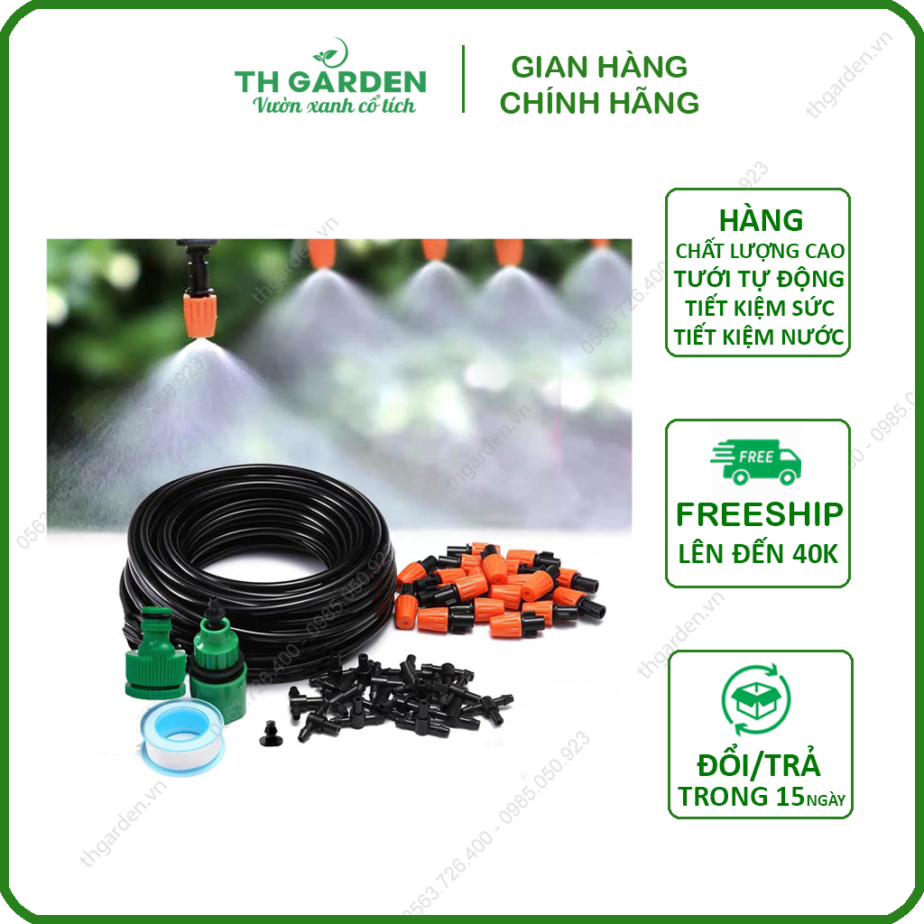 Hệ Thống Phun Sương Tưới Cây Tự Động TH Garden - Béc Phun Sương Cao Cấp Phun Sương Làm Mát - Tiết Kiệm Tới 95% Công Sức