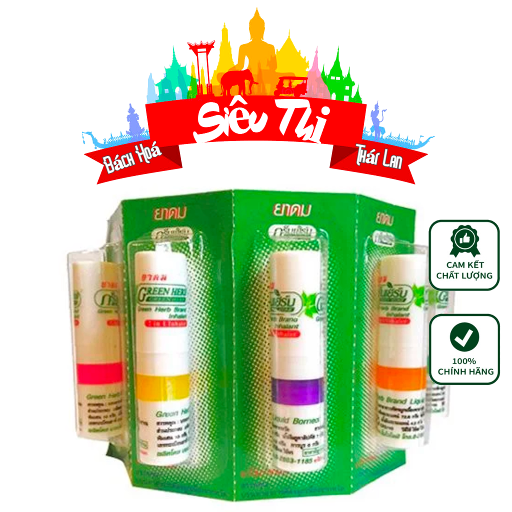 Ống hít 2 đầu green herb thái lan