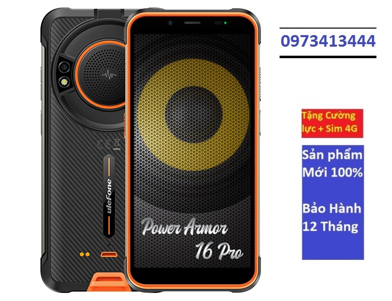 Điện thoại ulefone armor 16 pro siêu bền chống nước, chống va đập ip69k -pin trâu 9.600 mah - công nghệ âm thanh hi-fi