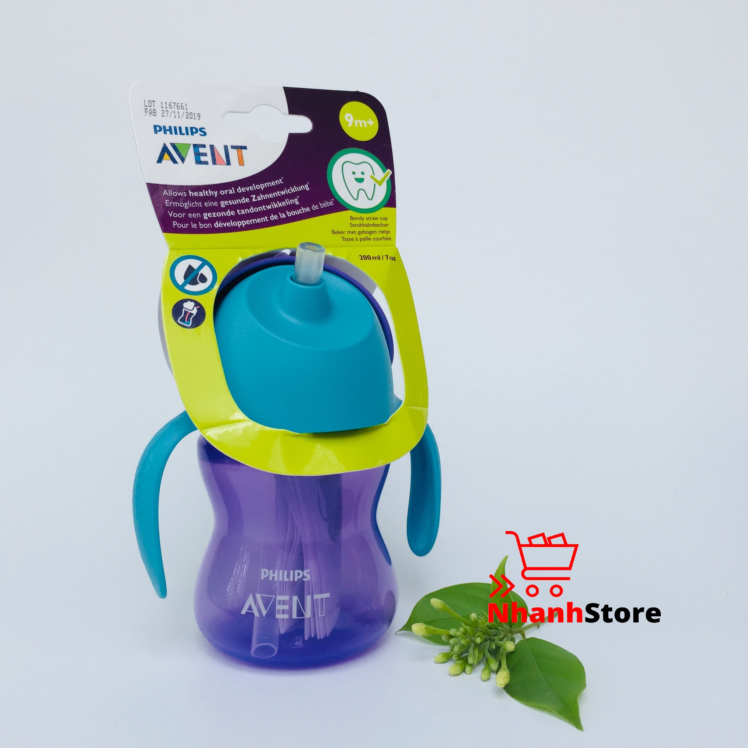 Bình tập uống CÓ VÒI Avent 200ml, 300ml cho bé từ 9 tháng, 12 tháng [Nhiều màu sắc]