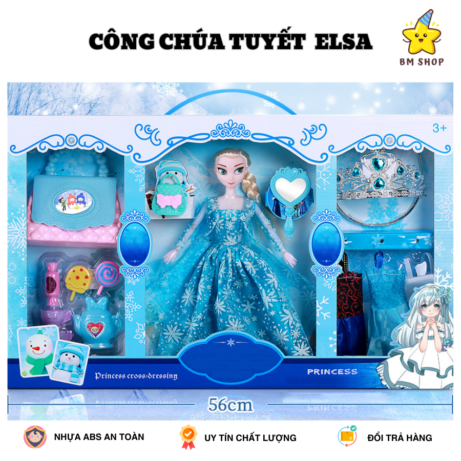 Bộ đồ chơi búp bê Công Chúa Tuyết Elsa BM nhựa ABS an toàn