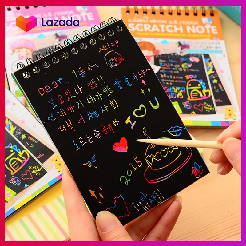 Sổ lưu niệm vẽ tay hàn quốc graffiti scratch doodle - kashop