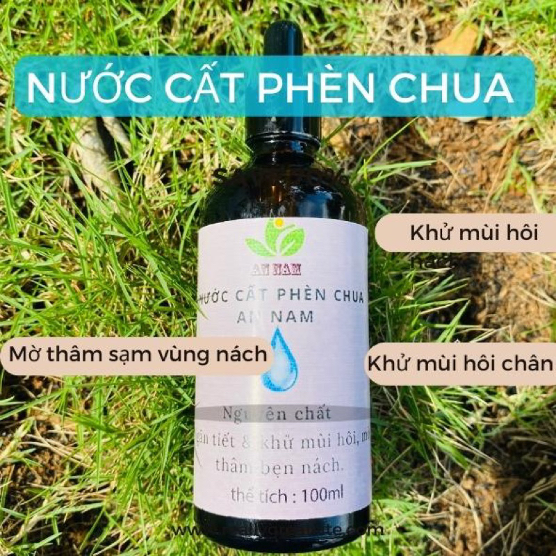 Nước cất phèn chua chưng cất nguyên chất loại xịn khử hôi nách khử mùi hôi chân sạch gàu giảm tiết mồi hôi sáng mịn da xông vùng kín viêm khí hư - nước cất phèn chua 100% không pha