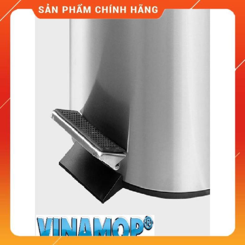 20L - Thùng Rác Tròn Inox Đạp Chân Vinamop Tntb200 - Hàng Chính Hãng Vinamop