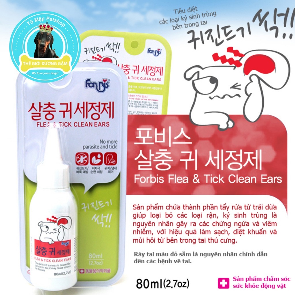 Dung dịch vệ sinh tai sát trùng tai forcans forbis cho chó
