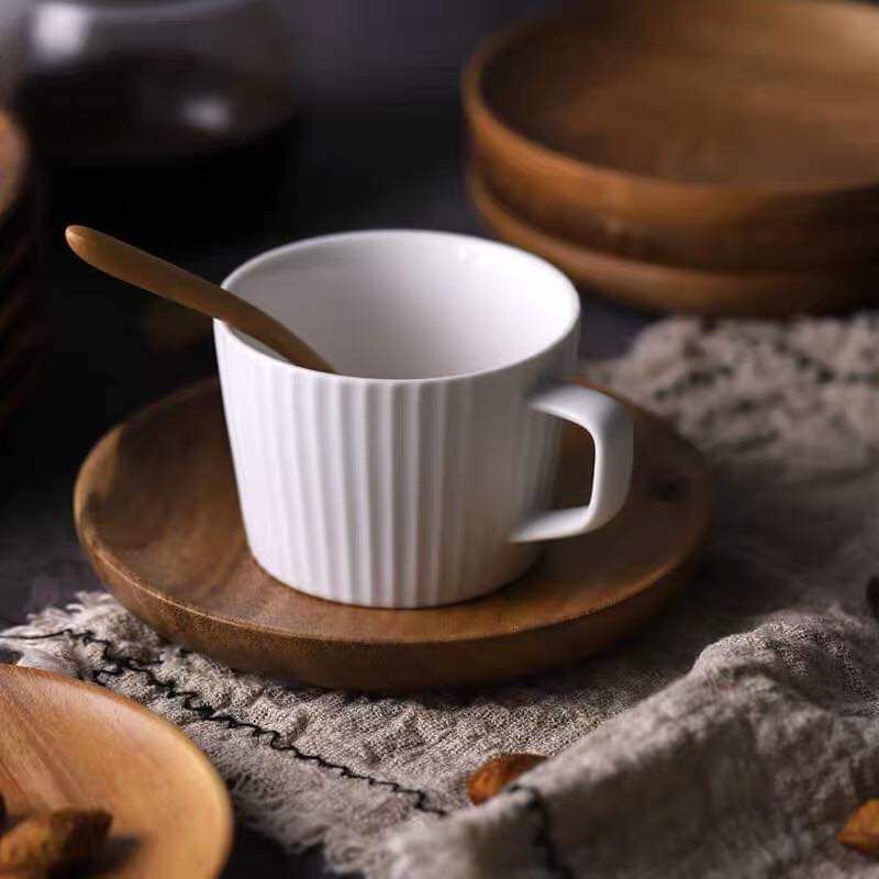Đĩa gỗ, khay gỗ lót ly lót cốc nhiều kích thước, đế lót gỗ nguyên khối