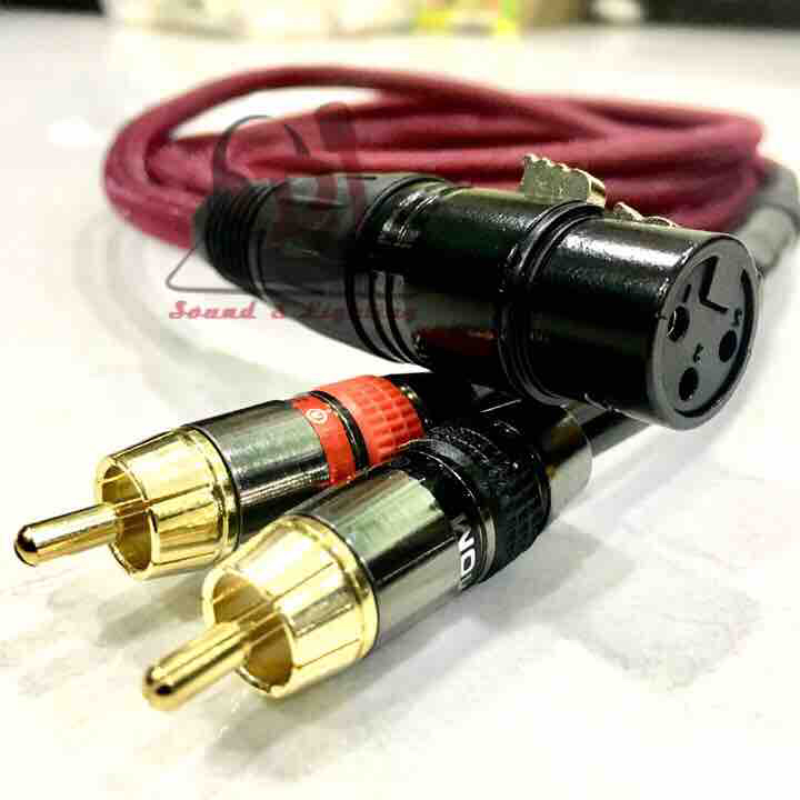 Dây Jack canon cái ra 2 đầu jack av dây dài 2m dây tín hiệu vang số ra loa subwoofer