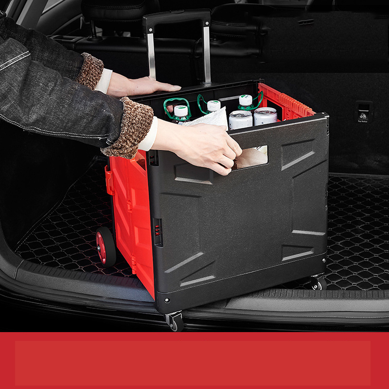 Xe kéo đi chợ đa năng gấp gọn - Thùng đựng đồ vali kéo gấp gọn trên ô tô - CAR PRO