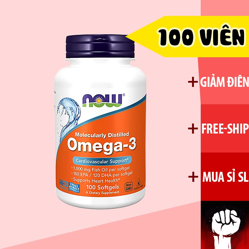 HCMNow Omega 3 - Dầu Cá Bổ Mắt Sáng Mắt 100 Viên - Nhập Mỹ - Muscle Fitness