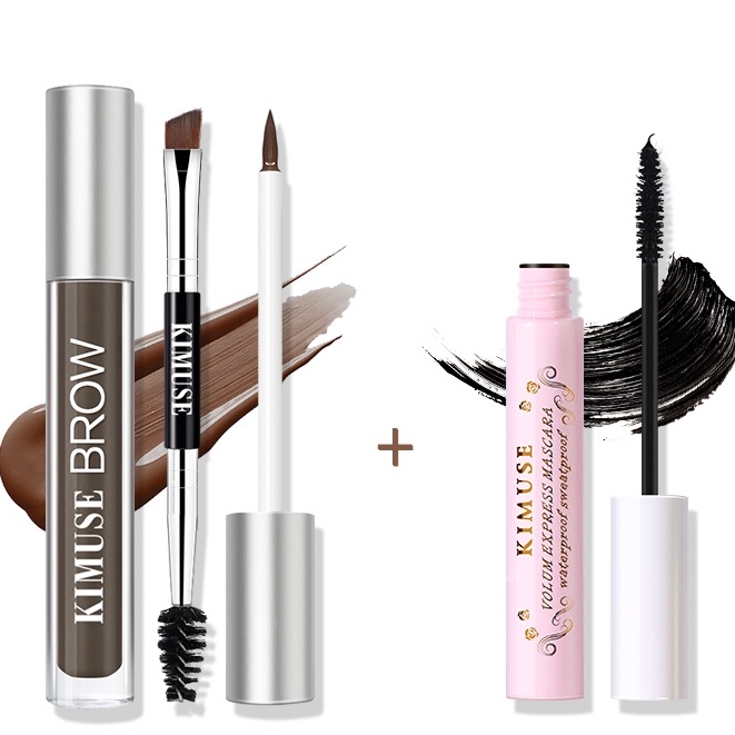 KIMUSE Volum Express Waterproof Mascara + Gel dưỡng lông mày lâu trôi không thấm nước