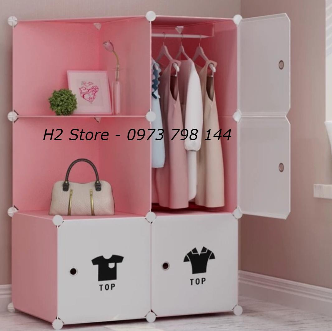 [SIÊU HOT] TỦ QUẦN ÁO BẰNG NHỰA LẮP GHÉP 6 Ô ( GỒM 2 KỆ GÓC) CỬA THỜI TRANG ĐỂ ĐỒ CHO BÉ ĐA NĂNG THÔNG MINH sâu 47cm