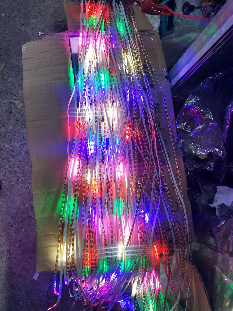 Dây led nháy đuổi trang trí, dây led 7 màu, dài 0.9÷1m, điện 12v và 24v