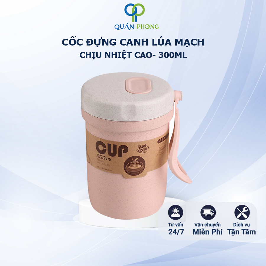 Cốc Đựng Canh Chịu Nhiệt Cao 300ML Làm Từ Lúa Mạch An Toàn