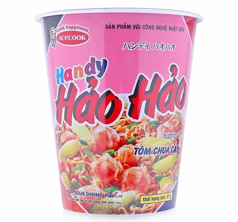 Thùng 24 ly mì vị tôm chua cay Hảo Hảo 67g